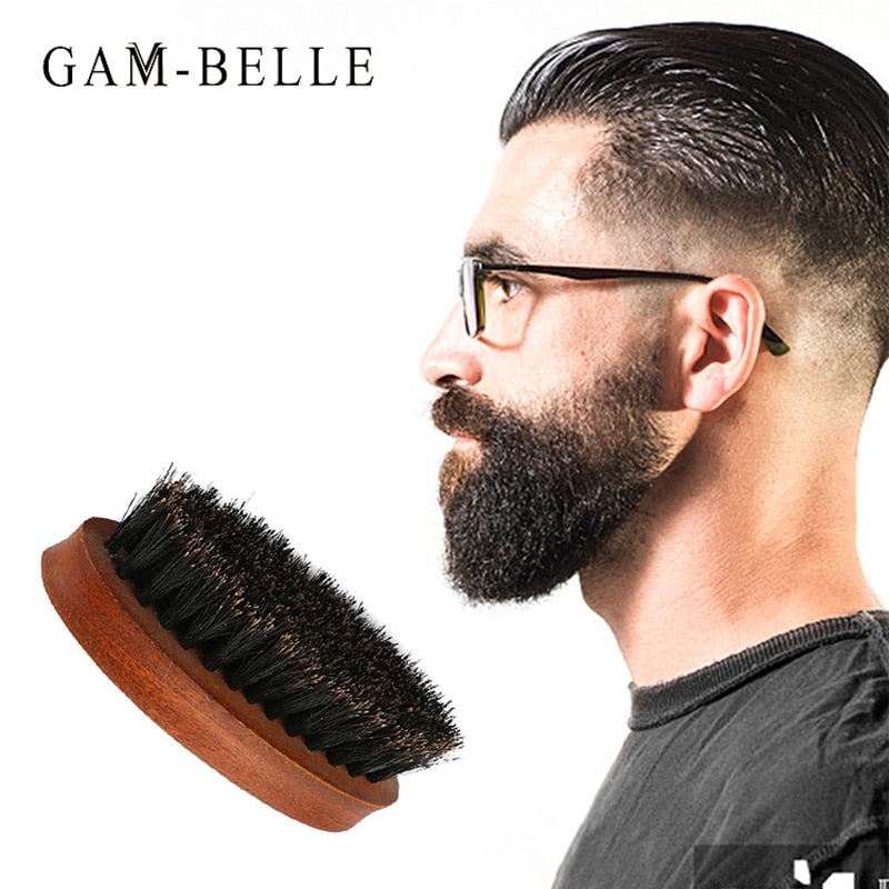 Natural Boar Bristle Beard Brush for Men